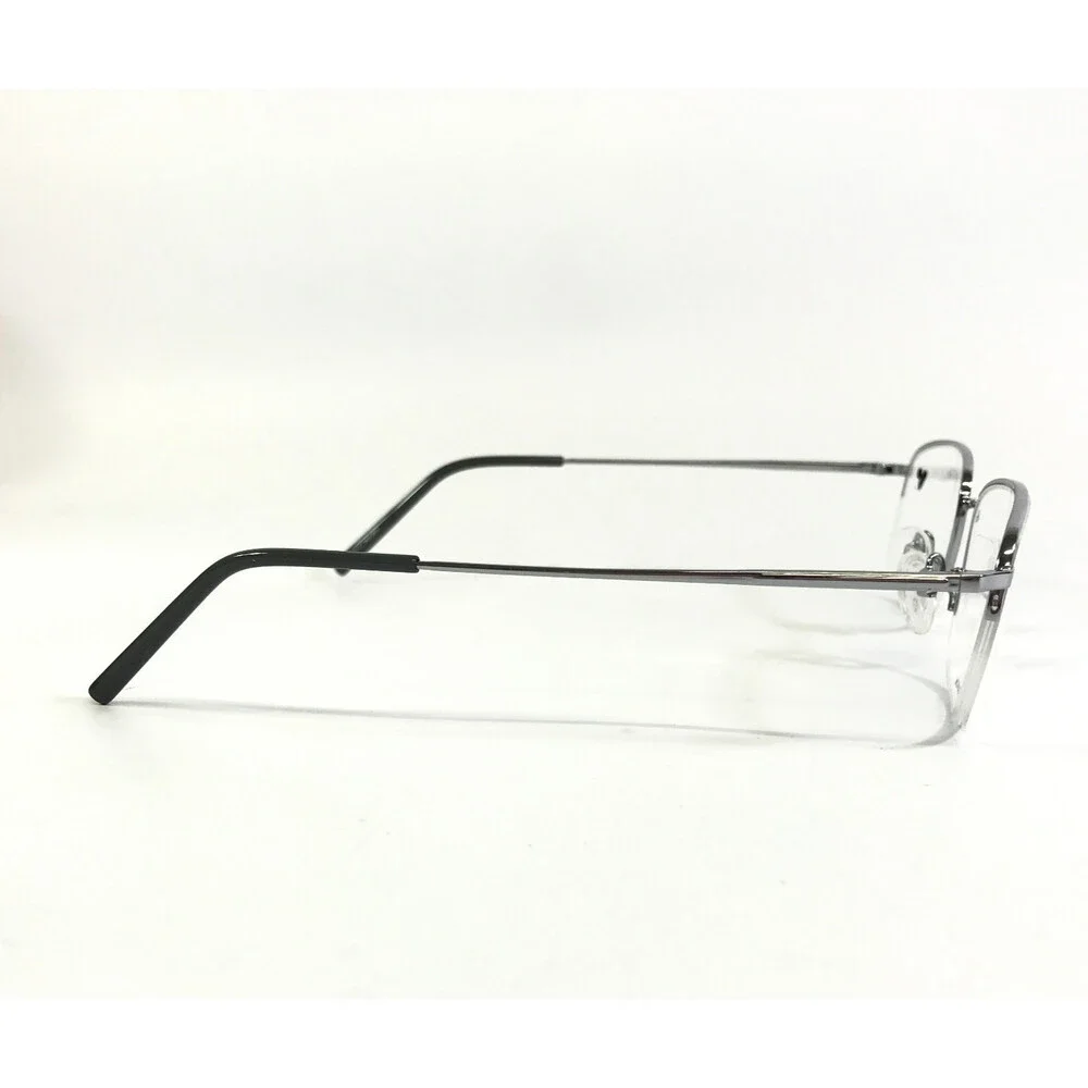 Flexon Eyeglasses Frames 606 LT GUNMETAL Square Half Rim Titanium 54-19-140